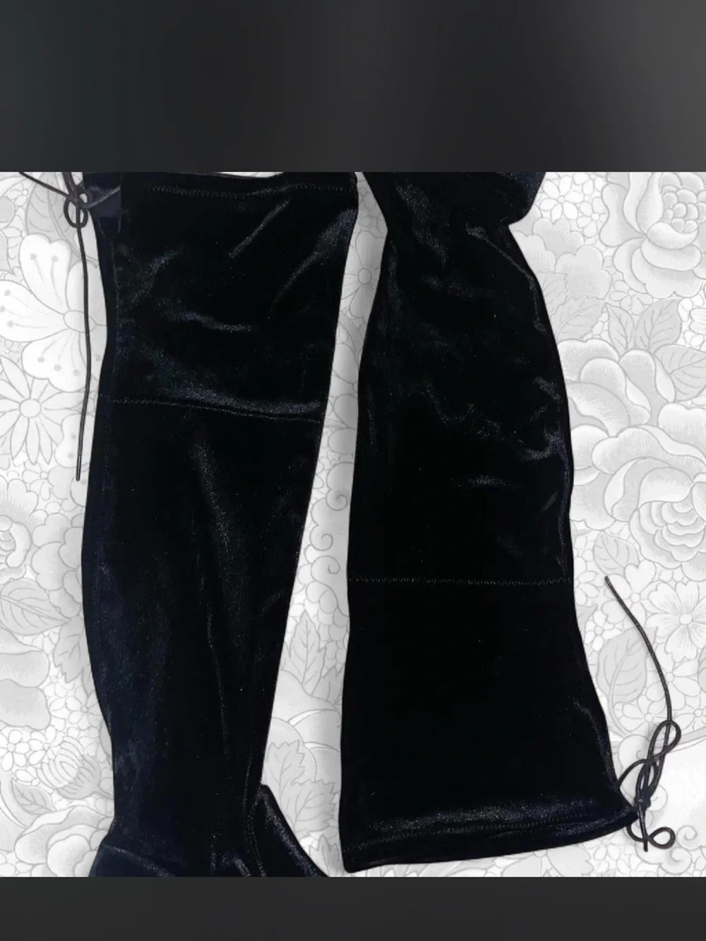 Shoe Dazzle Black Over-the-Knee Velvet Boots
